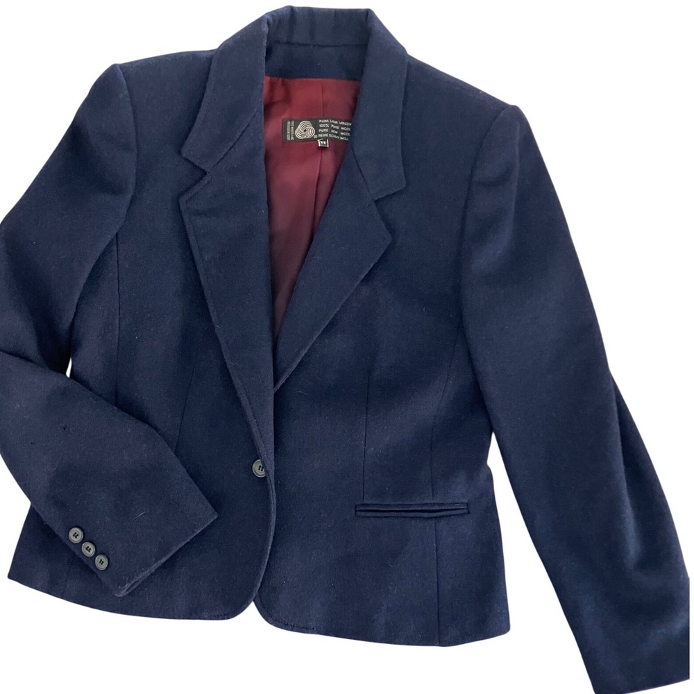 Haberdasher‎ Navy Blue 100% Pure Wool Blazer Jacket Lined Sz 11 Schoolboy